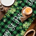 thumbnail image 3 of St. Patrick's Day Table Runner - 48 Inch Long Shamrocks Green Boots Bools Farm Plaid Cotton and Linen Blended Dress Scarves Farmhouse Table Runner for Kitchen Dining, Coffee Table, 13" x 48", 3 of 8