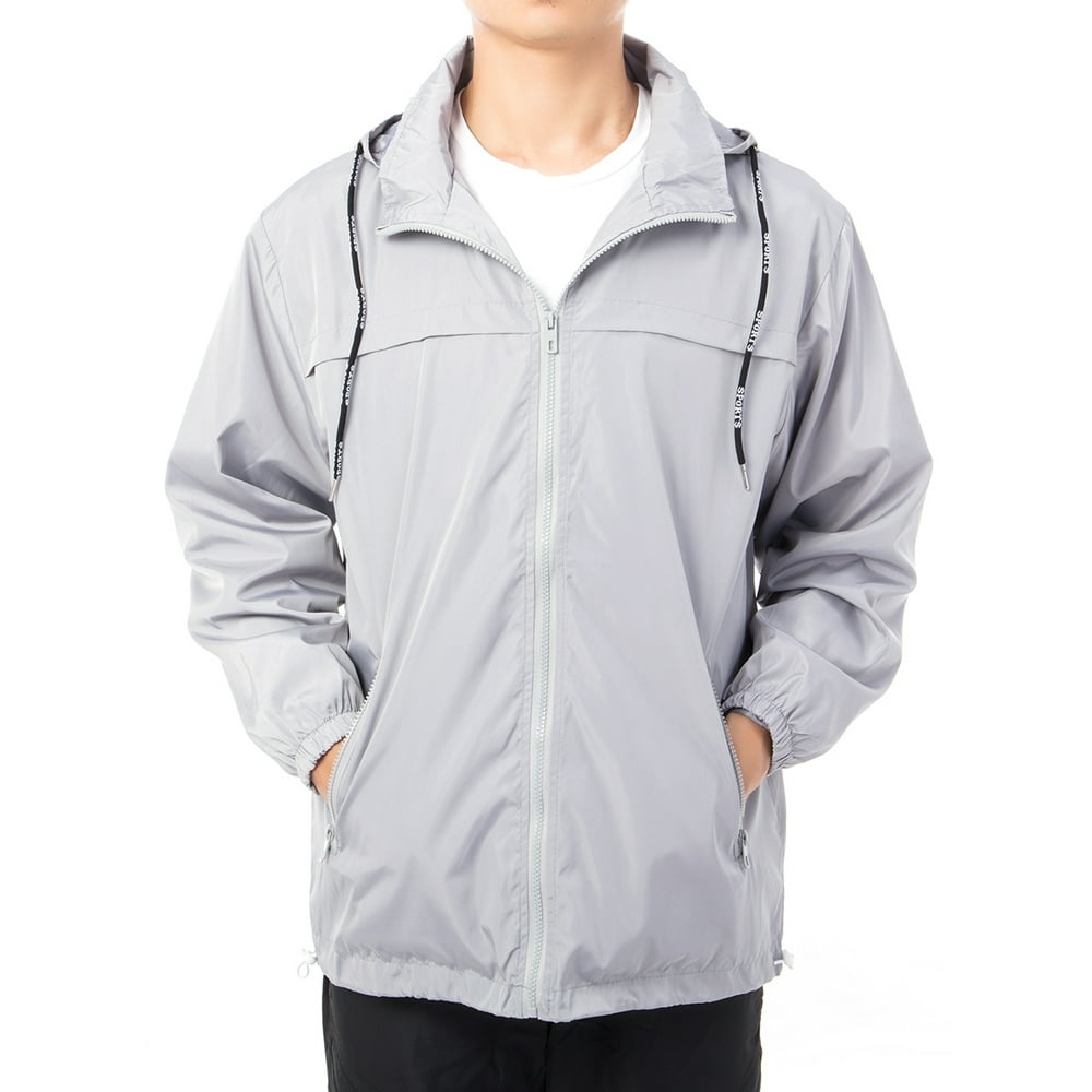 Lelinta Mens Full Zip Hooded Waterproof Windbreaker Rain Jacket