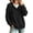 Black, variant on Sweatshirt for Women Collared Half Button Pullover Top Long Sleeve Casual Top