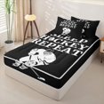 thumbnail image 2 of Erosebridal Sport Graphic Pattern Zipper Full Size Comforter Sets with Fitted Sheet and 2 Pillowcases,Hockey Player Print Zipper Bedding Set,Black White,Black Reversible, 2 of 6