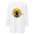 thumbnail image 4 of BLTIBY 2025 Bee Shirts for Women 3/4 Length Sleeve Tunic Tops Funny Cute Bee Graphic Tee Blouse Summer Casual Tshirt Ladies Gifts Pullover Tops White 3 5XL, 4 of 5