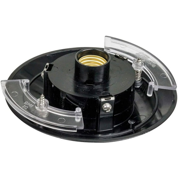 KastLite Black Wing Clip Post Top Fitter | Fits Lamp Post Globes and Acorns with a 5.25" Opening & 3" Post | Made of Polycarbonate | Single