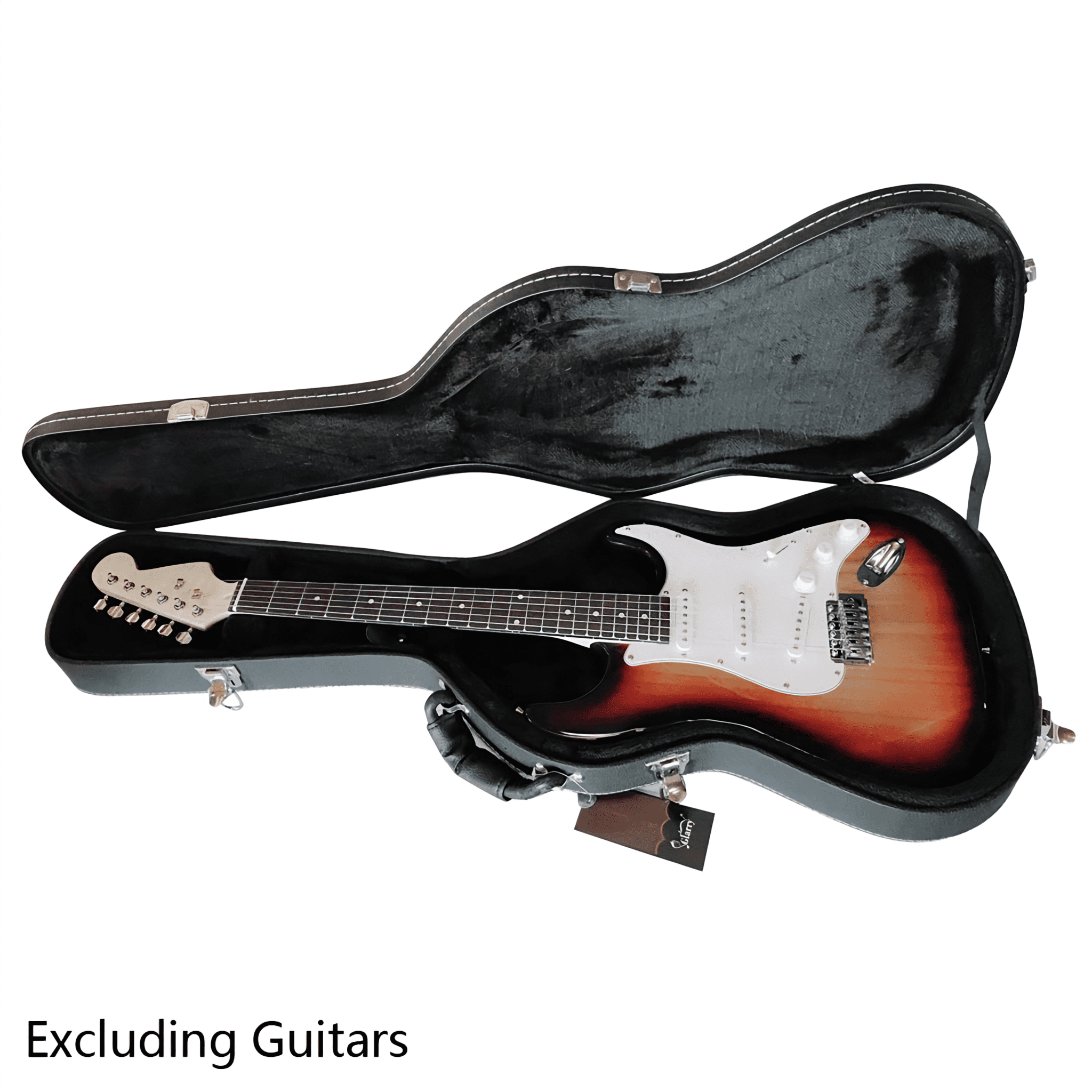 ST High Grade Electric Guitar Hard Case Lockable Wood Case with Plush Lining & Accessory Compartment Black