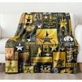 thumbnail image 2 of Hamilton Musical Fan Soft Flannel Blanket, Classic Quotes & Silhouettes Design, Perfect for Bedroom Decor & Air Conditioning Rooms, 2 of 5