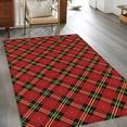 thumbnail image 2 of Area Rugs 2.7'x5', Red Green Plaid Carpet for Living Room Bedroom Dining Room, Farmhouse Checkered Vintage Art Throw Kitchen Rugs Non Slip Washable Rectangle Indoor Outdoor Rugs, 2 of 8
