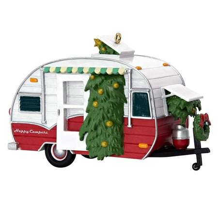 Vintage Camper Christmas Ornament Hallmark Keepsake Christmas 2019 Year Dated Happy Campers Travel Trailer Ornament, Camping ()