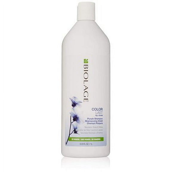 BIOLAGE ColorLast Purple Shampoo | Neutralizes Brassy & Yellow Tones | Paraben-Free | For Color Treated Hair, 33.8 Fl. Oz.