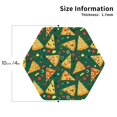 thumbnail image 2 of Honeii Pizza print Leather Coaster Set of 4, ideal for safeguarding your furniture from drinks spills and effortless cleanup-Hexagon, 2 of 6