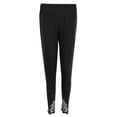 thumbnail image 2 of Leggings Capri de color liso para mujer, para deportes, gimnasio, yoga, correr, fitness, talla grande Negro 4XL, 2 of 8