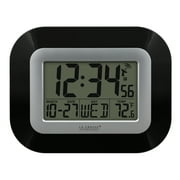 La Crosse Technology WT-8005U-B-INT Black Digital Atomic Wall Clock