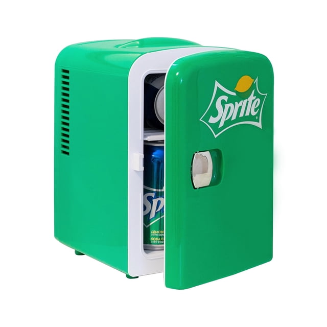 Koolatron Sprite Mini Fridge 4L Portable Thermoelectric Cooler with Iconic Sprite Logo Dual Power 110V AC/12V DC for Home Office Car Dorm C