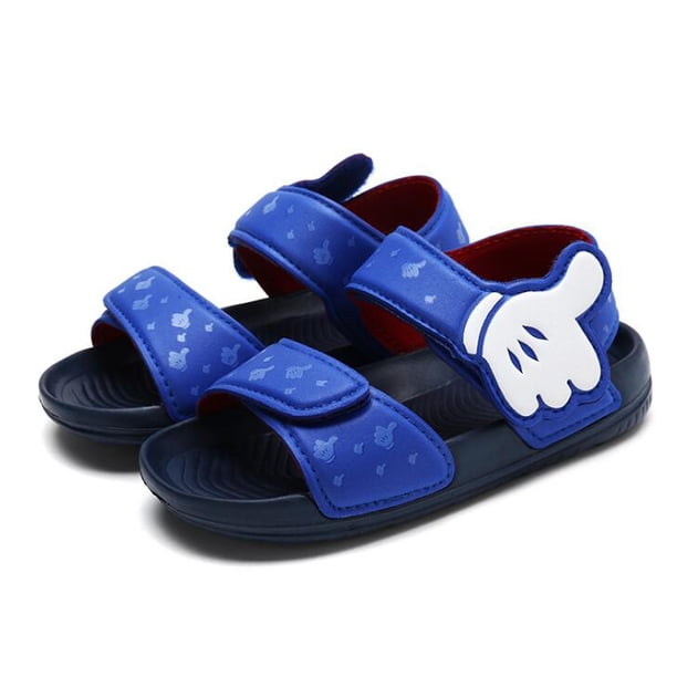 Verano nuevos zapatos de playa antideslizantes suaves Capitán América Spiderman Mickey Sandalias abiertas para niños Wild Boys Girls Student Kids Shoes26 (plantilla 16 cm) Gao Jinjia LED