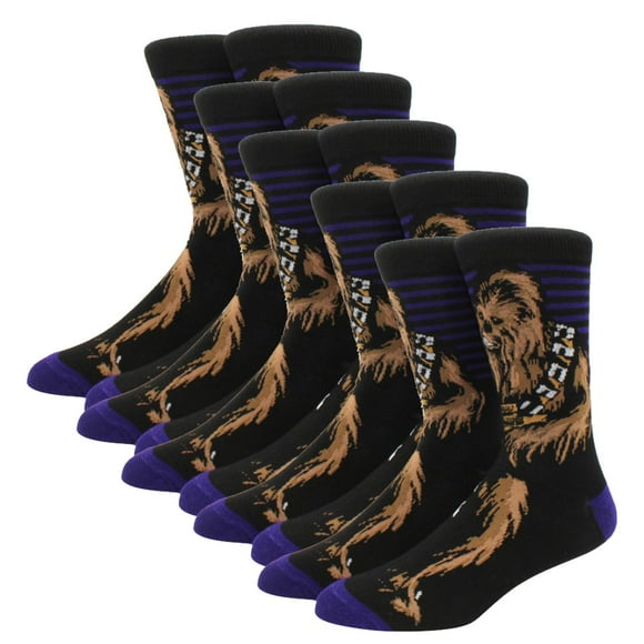 Medias Suaves y Ligeras VentDepot SockStarWar04 5 Pares Chewbacca Algodón 6.5-10.5US