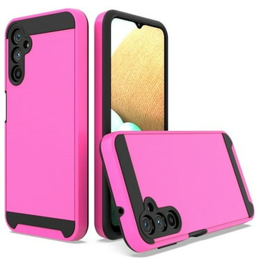 Brushed Textured Hybrid Armor Case for Samsung Galaxy A54 5G - Hot Pink