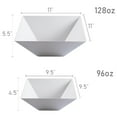 thumbnail image 4 of Smarty 3 qt. White Square Large Disposable Plastic Serving Bowls 24ct, 4 of 5