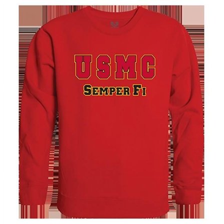 USMC Graphic Crewneck Sweatshirt, Red - Medium