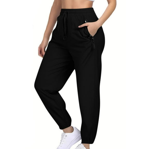 TMOYZQ Womens Sweatpants with Zipper Pockets, Lightweight Quick Dry Breathable Athletic Joggers Casual Tapered Active Pants for Workout, Jogging, Running