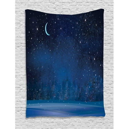 Winter Wonderland Wall Murals Moon Tapestry Mystical Winter Season Wonderland with Winter Wonderland Wall Murals Moon Tapestry Mystical Winter Season Wonderland with