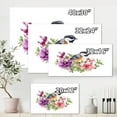 thumbnail image 4 of Designart ' Cute Bird In Purple and Pink Flowers ' Traditional Canvas Wall Art Print, 4 of 4