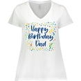 thumbnail image 3 of Inktastic Happy Birthday Dad Women's Plus Size V-Neck T-Shirt, 3 of 5