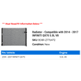 thumbnail image 2 of Radiator - Compatible with 2014 - 2017 INFINITI QX70 5.0L V8 2015 2016, 2 of 2