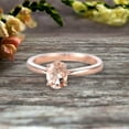 thumbnail image 3 of 1.25 Carat 8x6mm Oval Cut Morganite Solitaire Engagement Ring On 10k Rose Gold Art Deco Shining Startling Ring Anniversary Gift, 3 of 5