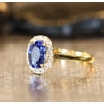 thumbnail image 2 of 3Ct Oval Cut Simulated Tanzanite Halo Engagement Women's Ring 14K Yellow Gold Plated, 2 of 2