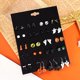 thumbnail image 2 of Juego de 24 pares de pendientes con temática navideña de Halloween, Acción de Gracias, otoño, pendientes festivos, pendientes de botón de Halloween, pendientes colgantes con forma de araña, calabaza,, 2 of 4