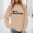 thumbnail image 2 of Womens Oversized Sweatshirt Crewneck Long Sleeve Fleece Lined Pullover Tops Fall Outfits Winter Clothes Khaki XXL, 2 of 7