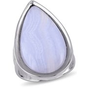 Tangelo 2 Carat T.G.W. Pear-Cut Blue Lace Agate Sterling Silver Cocktail Ring