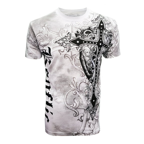 Konflic Giant Cross with Shield and Wings Graphic Men's t-shirt