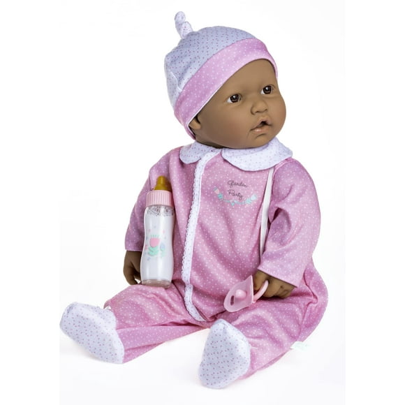 JC Toys La Baby Hispanic 20-inch Small Soft Body Baby Doll La Baby | Washable |Removable Pink and White w/Hat, Pacifier & Magic Bottle | for Children 12 Months +