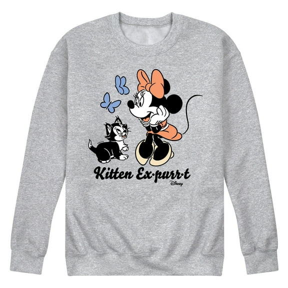 Disney - Minnie Mouse - Kitten Ex-purr-t - Men's Crew Neck Fleece Pullover