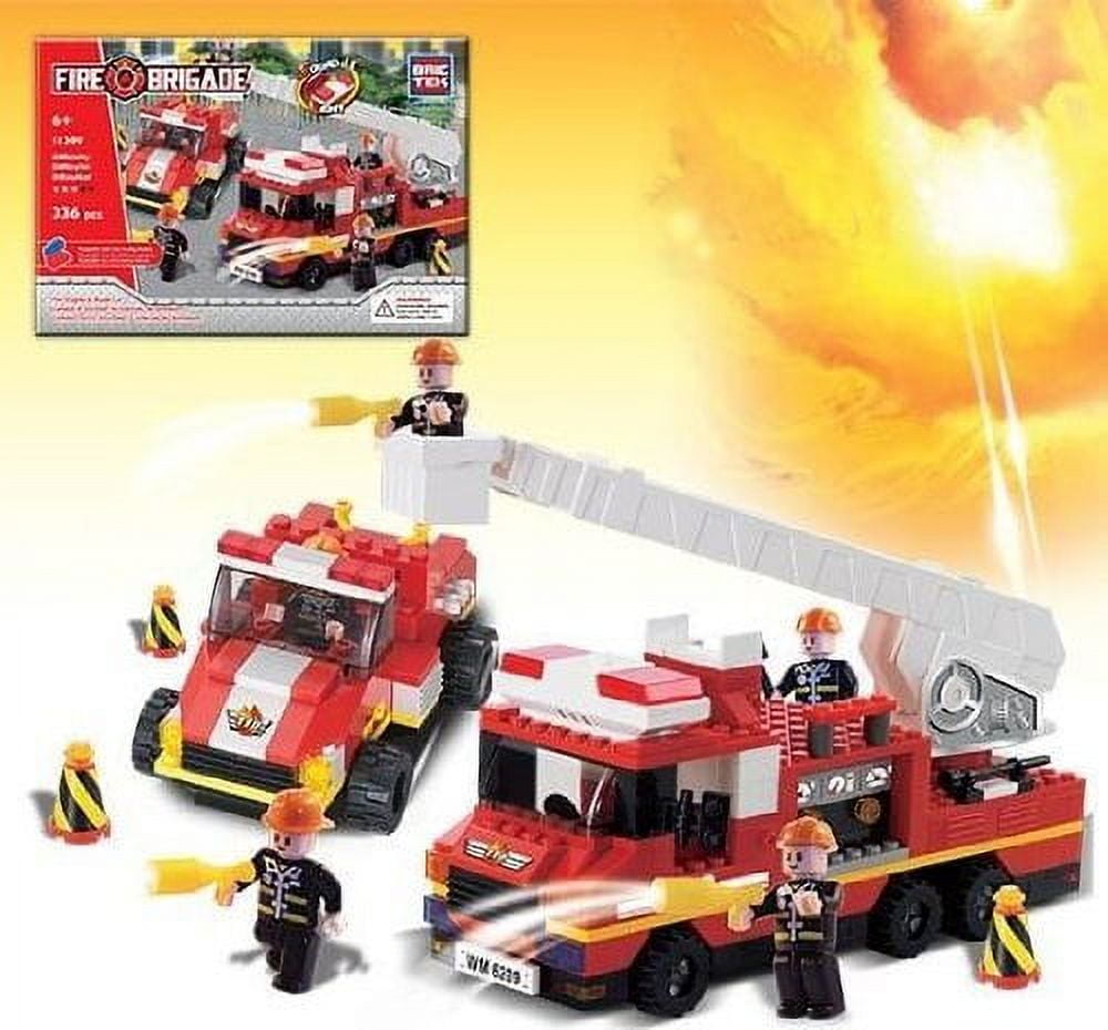 Fire Engine with Sound Lights Building Set by Brictek 11308 Multi Colored Walmart