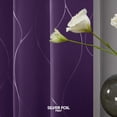 thumbnail image 4 of Deconovo Blackout Curtains Noise Reducing Silver Foil Wave Print Thermal Insulated Drapes for Kids Room, Purple Grape, 4 of 5