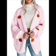 thumbnail image 3 of Suéter con Bordado de Calabaza para Mujer, Cuello en V, Holgado, Informal, de Punto, , para las Fiestas. Rosa M, 3 of 8