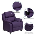 thumbnail image 4 of Flash Furniture Charlie Deluxe Padded Contemporary Purple Vinyl Kids Recliner with Storage Arms, 4 of 14