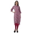 thumbnail image 3 of Moomaya Kurti Tunique Imprimée à Col Mandarin Longueur Genou pour Femmes Vêtements Porter, 3 of 6