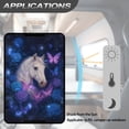 thumbnail image 5 of POLERO RV Door Window Shade Cover, Foldable Sun Shade Windshield Blackout Shower Curtains Coverage Accessories Fits for Most RV Interior Door, Blue Rose Butterfly Horse (17.3" X 26"), 5 of 7