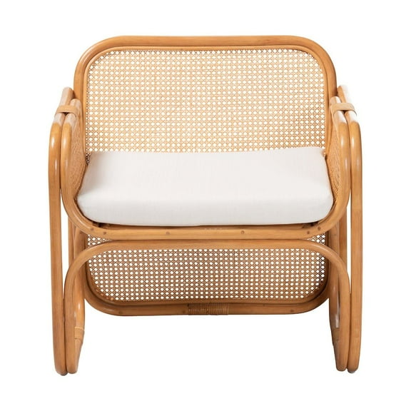 bali & pari Cambridge Natural Rattan Armchair - Handcrafted Lounge Chair