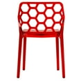 thumbnail image 5 of LeisureMod Dining Chair Stackable Accent Side Chair Transparent Modern Kitchen Chair with Honeycomb Back Design for Dining Room and Kitchen Dynamic Collection in Transparent Red Set of 2, 5 of 7