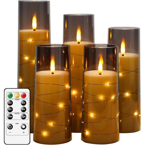 Capion Flameless Candles Battery Operated Candles Real Wax Pillar LED Candles with 10-Key Remote and Cycling 24 Hours Timer