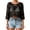 Black, variant on Women's Plain Fringe Trim Cut Out Sheer Cover up Boho Scallop Trim Bohemian Crochet Lace Tops for Beach Vacation Clothes