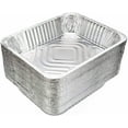 thumbnail image 3 of 50pc Half-Size 9" x 13" Aluminum Deep Disposable Pans with Lids Regular Weight, 3 of 4