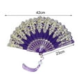 thumbnail image 6 of Kripyery Portable Summer Hand Held Fan Dance Performance Photo Props Party Costume Accessories Gift Chinese Style Folding Fan with Tassel, 6 of 8