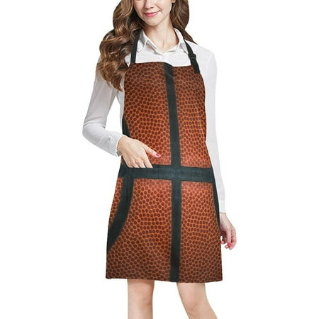 

ASHLEIGH Closed Up of Basketball Cool Sports Home Kitchen Apron for Women Men with Pockets Unisex Adjustable Bib Apron for Cooking Baking Gardening