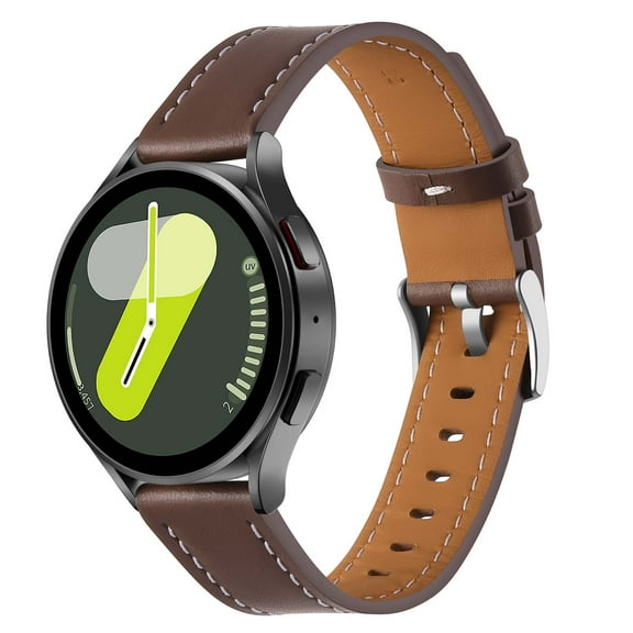 Slim Leather Watch Band Compatible with Samsung Galaxy Watch 6 classic 47mm,Wristband Replacement Adjustable Comfortable Bracelet Strap Watch Band with Quick Release Buckle,Darkbrown