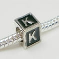 thumbnail image 2 of Black Enamel Letter "K" Bead Charm, 2 of 2