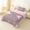 thumbnail image 2 of Homewish Abstract Stripes Twin Comforter Sets,Classic Geometric Bedding Set,Pink Black,Pink Reversible,2 Pieces,1 Comforter and 1 Pillowcase, 2 of 7