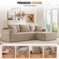 thumbnail image 5 of Aukfa 95" Cloud Sectional Couch, Modular L Shaped Boneless Sofa with Right Facing Chaise&2 Storage Pockets, Camel, 5 of 8